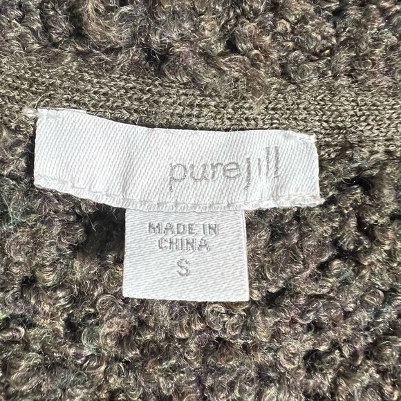 Pure Jill Boho Brown Textured Open Front Cardigan Size Small - Picture 2 of 4